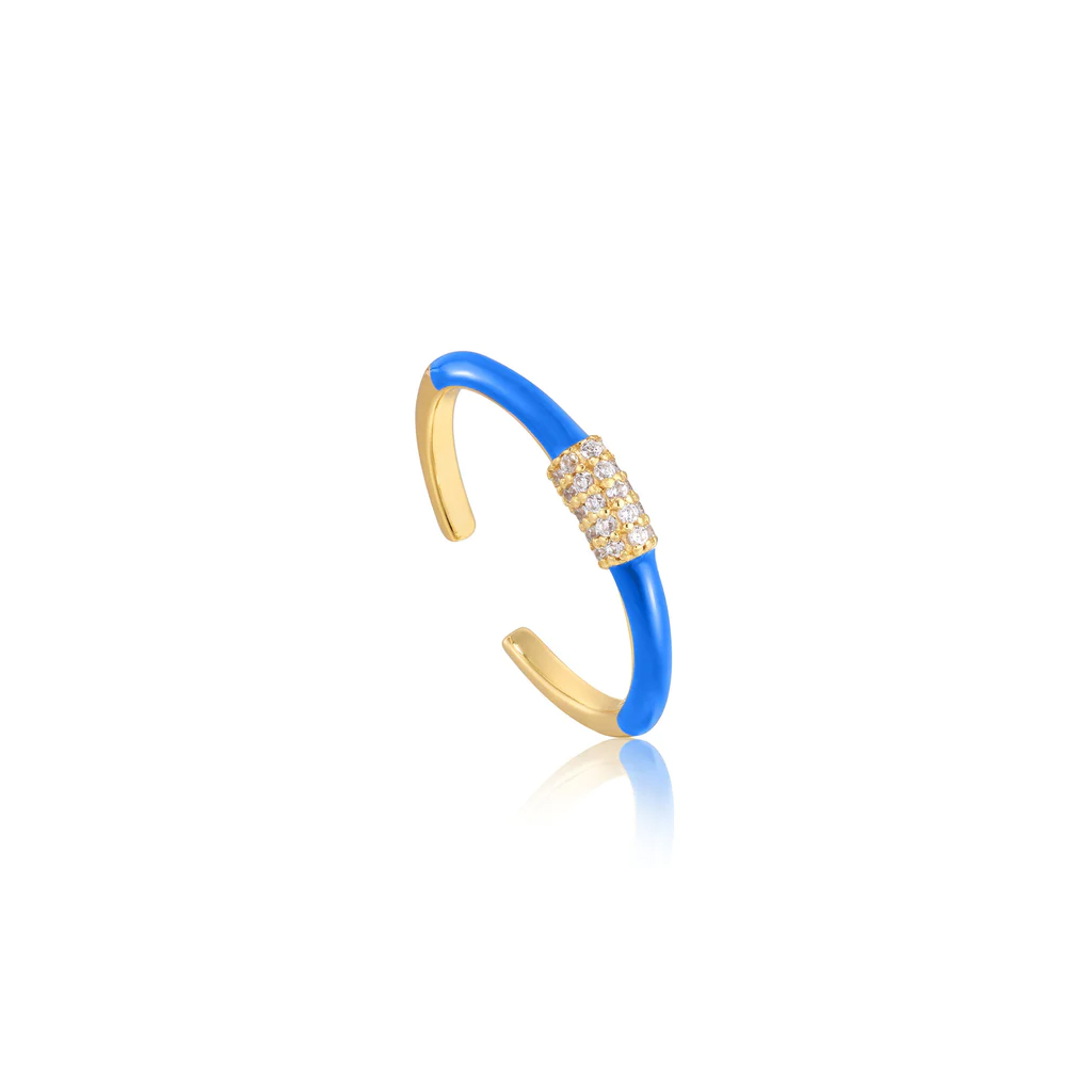 Ania Haie Neonblauer Ring mit gold