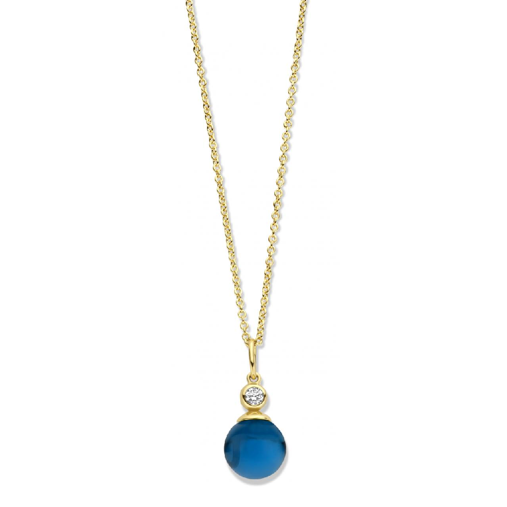 Spirit Icons Halskette Figaro mit blauem Stein