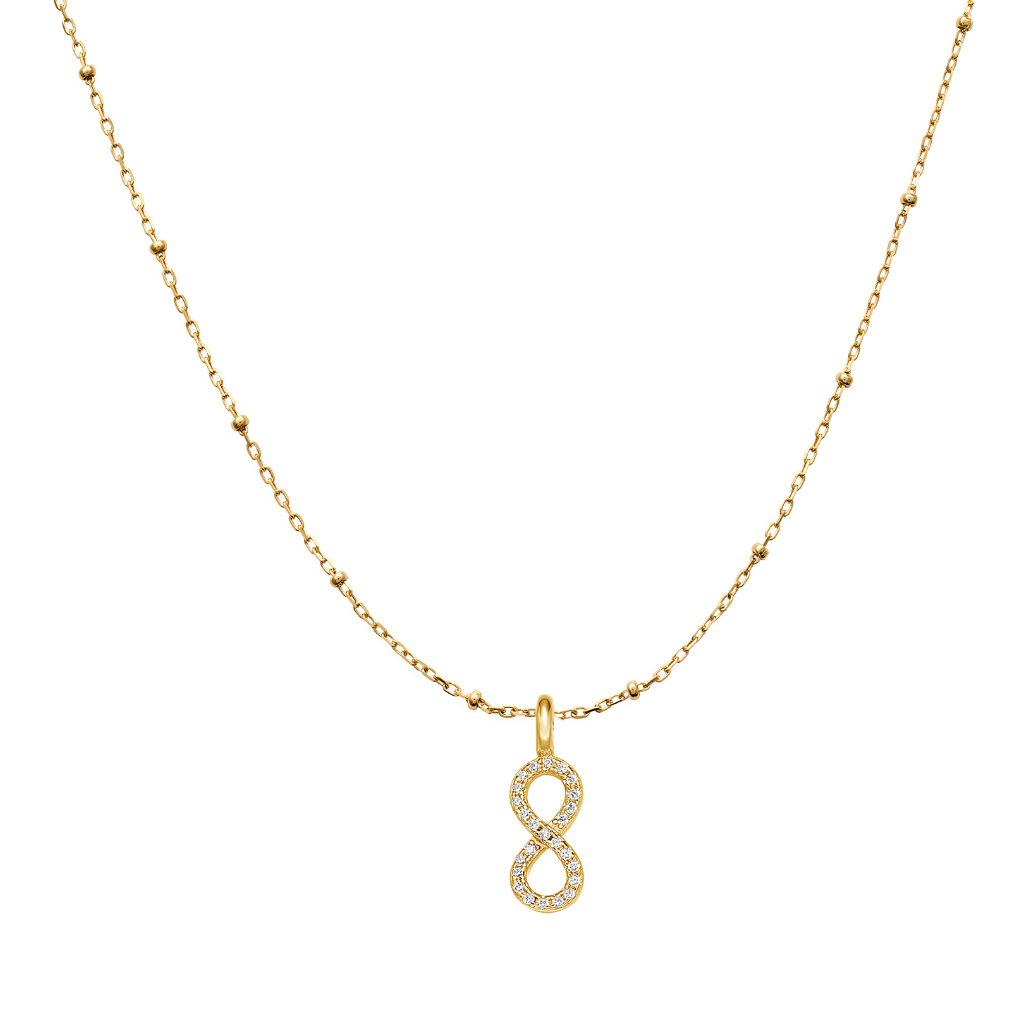Xenox Halskette im Set mit Infinity Anhänger gold