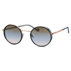 Mini Eyewear Sonnenbrille rund in Metal schwarz/braun