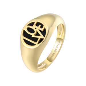 Xenox Ring Amore in gold mit schwarzem Onyx Stein