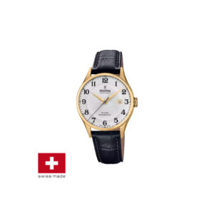 Festina Herren Uhr Swiss Made in schwarz/gold