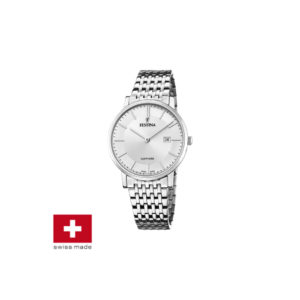 Festina Herrenuhr Swiss Made mit Edelstahl Armband