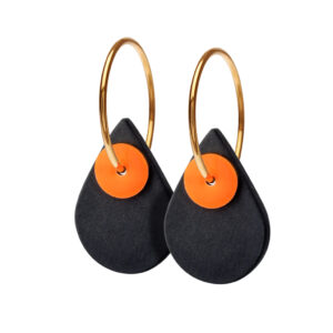 Scherning Ohrringe Aura Drop in schwarz/orange