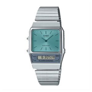 Casio Edgy Collection Uhr in silber mit blauem Ziffernblatt