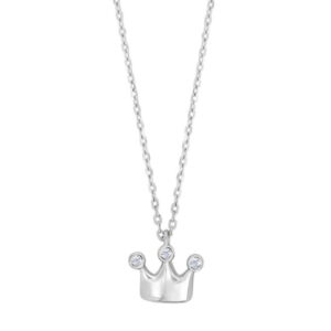 noa kids jewellery Halskette für Kinder mit einer Krone als Anhänger in silber