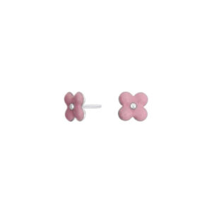 noa kids jewellery Ohrstecker mit rosa Blume in Emaille.