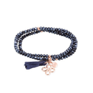 Marina Garcia Zen Armband in blau schwarz mit rosegoldenem Strass