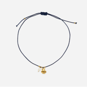 PAUL HEWITT Halskette Scallop Blue Nylon mit goldenem Anhänger