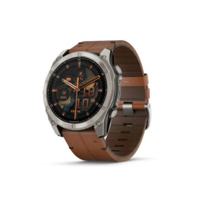 GARMIN fenix 8 Smartwatch mit braunem Lederarmband