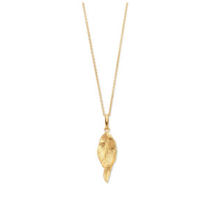 Spirit Icons Halskette Fall mit Herbstblatt als Motiv in gelbgold