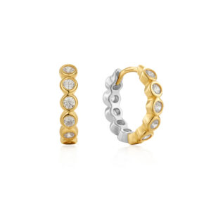 Ania Haie Ohrringe Two Tone Row Bezel in gold