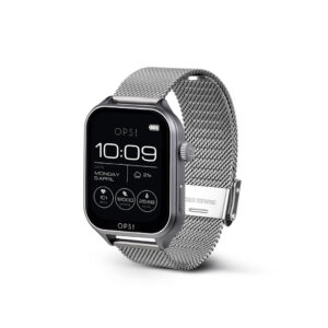 OPS Smartwatch Call Max Amoled mit Mesh-Armband in silber