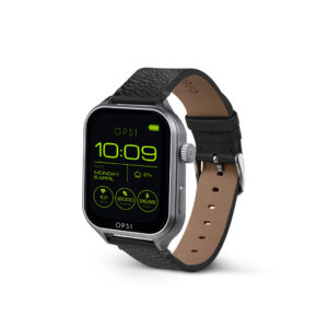 OPS Smartwatch Call Max Amoled mit schwarzem Lederarmband