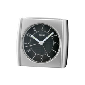 Seiko Wecker mit durchlaufender Sekunde in silber/schwarz