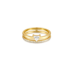 Ania Haie Ring Gold Double White Triangle