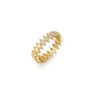 Ania Haie Ring Gold Half Pave Sparkle Ring
