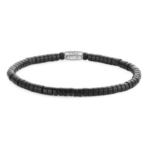 Rebel & Rose Armband für Herren mit schwarzem Stein.