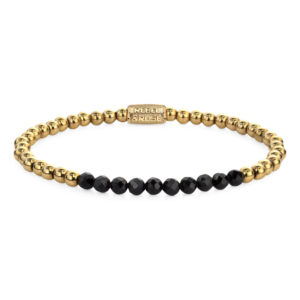 Rebel and Rose Damenarmband in gold mit schwarzen Spinell-Steinen