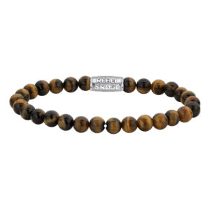 Rebel and Rose Armband Unisex für Männer und Frauen mit braunen Tigerauge Steinen