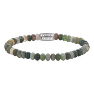 Rebel and Rose Armband für Männer mit grünen und braunen Steinen