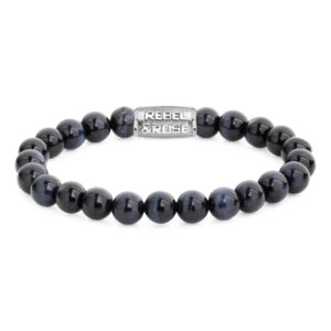 Rebel and Rose Armband für Männer mit Edelsteinen aus Tigerauge in blau