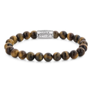 Rebel and Rose Herren Edelstein Armband mit Tigerauge in braun