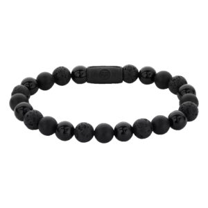 Rebel & Rose Armband Black Rocks - All Black mit Onyx und Lavastein