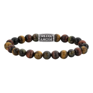 Rebel and Rose Armband mit Multicolor Mix aus Tigerauge Steinen