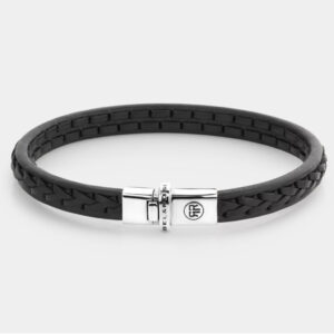 Rebel & Rose Lederarmband für Männer in schwarz Twistedt