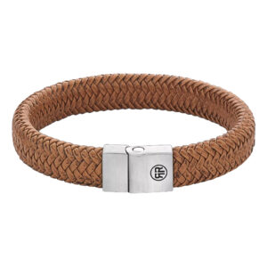 Rebel & Rose Herren Armband in Leder Farbe Cognacbraun