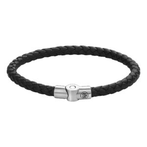 Rebel & Rose Lederarmband für Männer in schwarz.