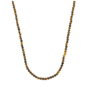 Rebel & Rose Halskette Tiger Lilly mit Steinen aus Tigerauge in braun