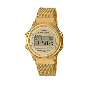Casio Round Vintage Uhr in gold mit digitalem Display