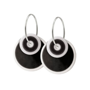 SCHERNING Ohrringe Halo duo in schwarz/weiss