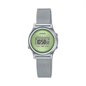 Casio Damenuhr Mini Collection in silber mit grünem Ziffernblatt