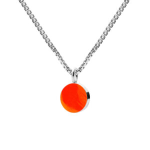 Scherning Halskette Sign in Neon Orange und silber