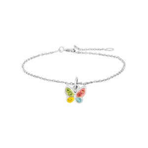 noa kids Dänemark Armband in silber mit Schmetterling.