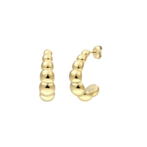 XENOX Creolen Bold Bubble aus Edelstahl vergoldet