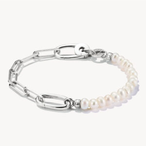 Thomas Sabo Charm Armband Paperclip mit einem Connect Link und Perle in silber