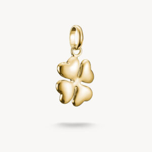 Thomas Sabo Charm Anhänger Glücksklee in 3D silber vergoldet