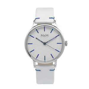 M&M Damenuhr New Classic weiss/blau