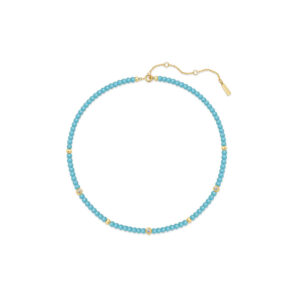 Ania Haie Halskette Gold Lab mit türkisen Steinen