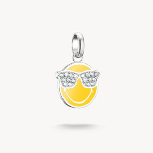 Thomas Sabo Smileywordl Charm Anhänger Sunglasses in silber gelb