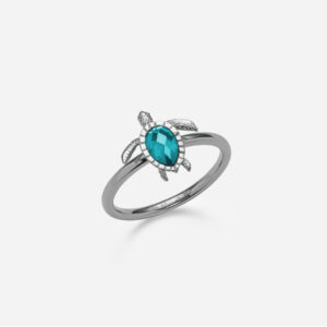 Paul Hewitt Turtle Ring Aquamarine Silber