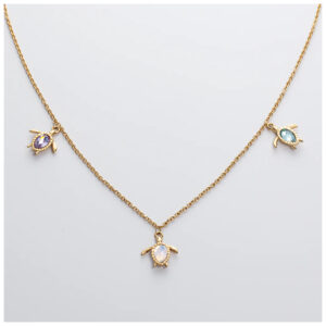 Paul Hewitt Turtle Rainbow Halskette in gold