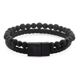 Rebel&Rose Herren Armband Full Metal Combo in schwarz