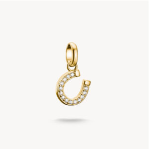 Thomas Sabo Charm Anhänger Hufeisen mit kleinen Steinen in Gold