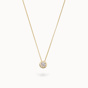 Diara Studios Halskette Zarge mit Damant in 585er Gelbgold