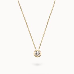 Diara Studios Halskette Zarge mit Diamant in 585er Gelbgold